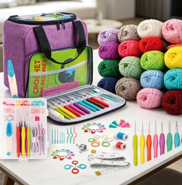 Adult Crochet Starter Kit With Yarn And Tutorials