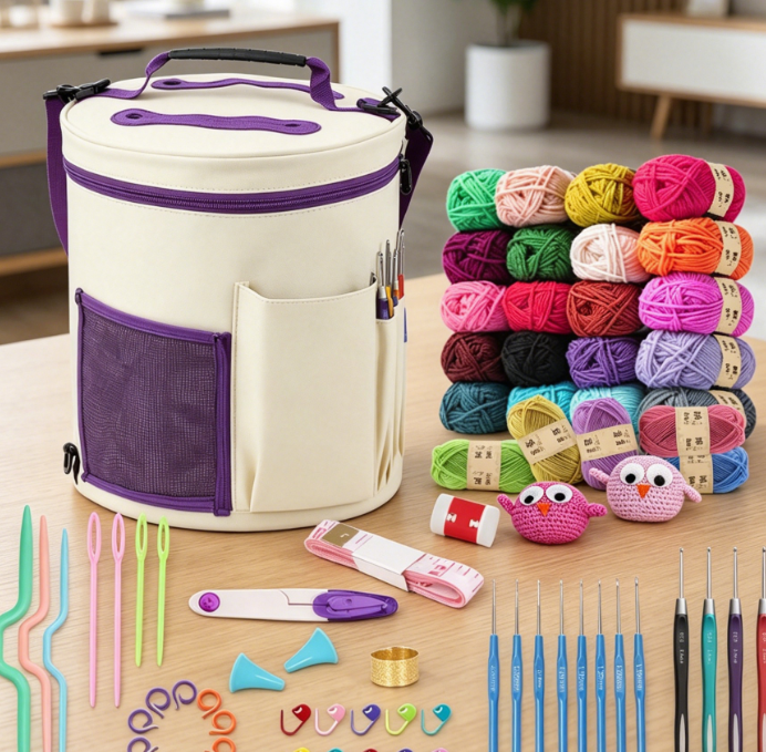 25 Skein Yarn And Crochet Kit (Multiple Sizes)