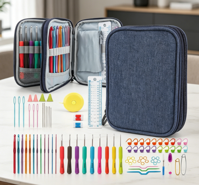 85 Piece Crochet Kit With Ergonomic Design