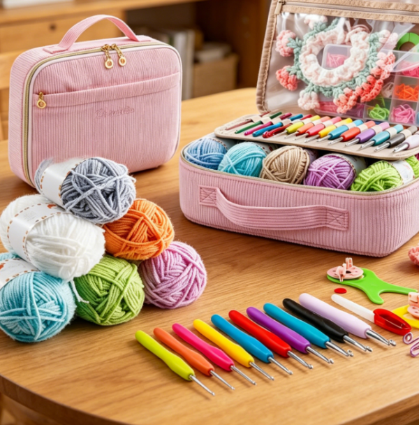 58 Piece Crochet Kit With Yarn Storage Bag