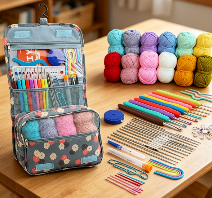 118 Piece Crochet Kit (Includes Yarn & Storage Box) Image 2