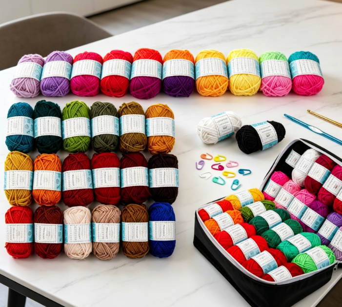 62 Skein Acrylic Yarn Crochet Kit (Starter Set)