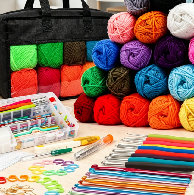 105 Piece Crochet & Yarn Kit (Professional Starter Set)