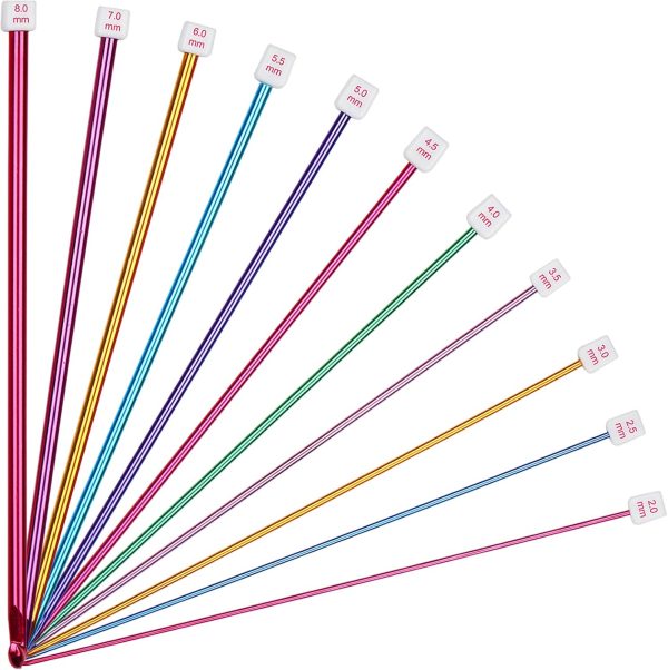 Multicolor aluminum Tunisian crochet hook set for beginners and hobbyists